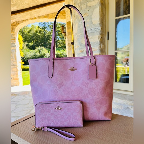 Coach Handbags - Coach Pink Tote and Wallet Set